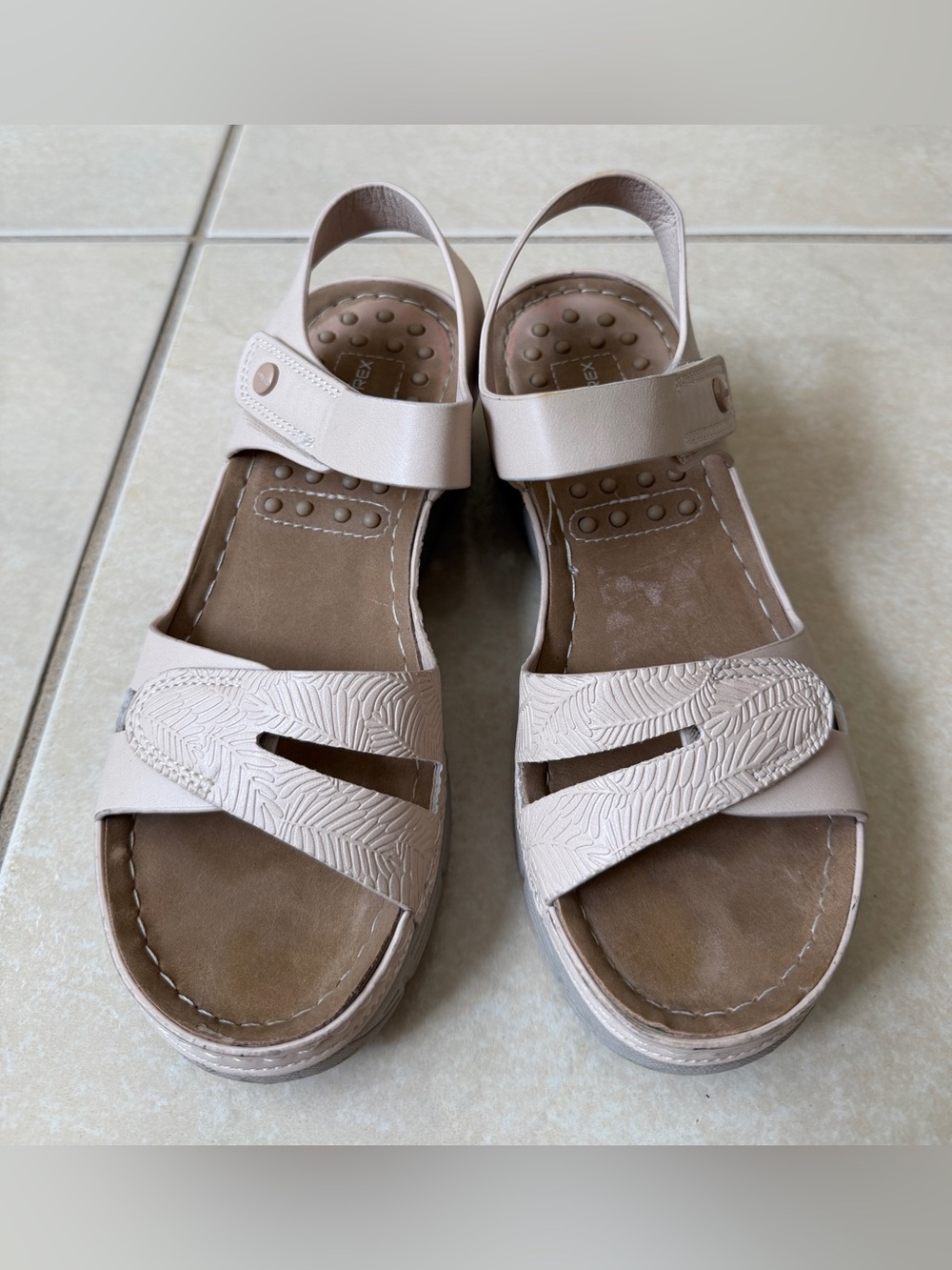 ORTOREX Orthotic Sandals Comfort Walking Shoes Beige Women's Size US 6